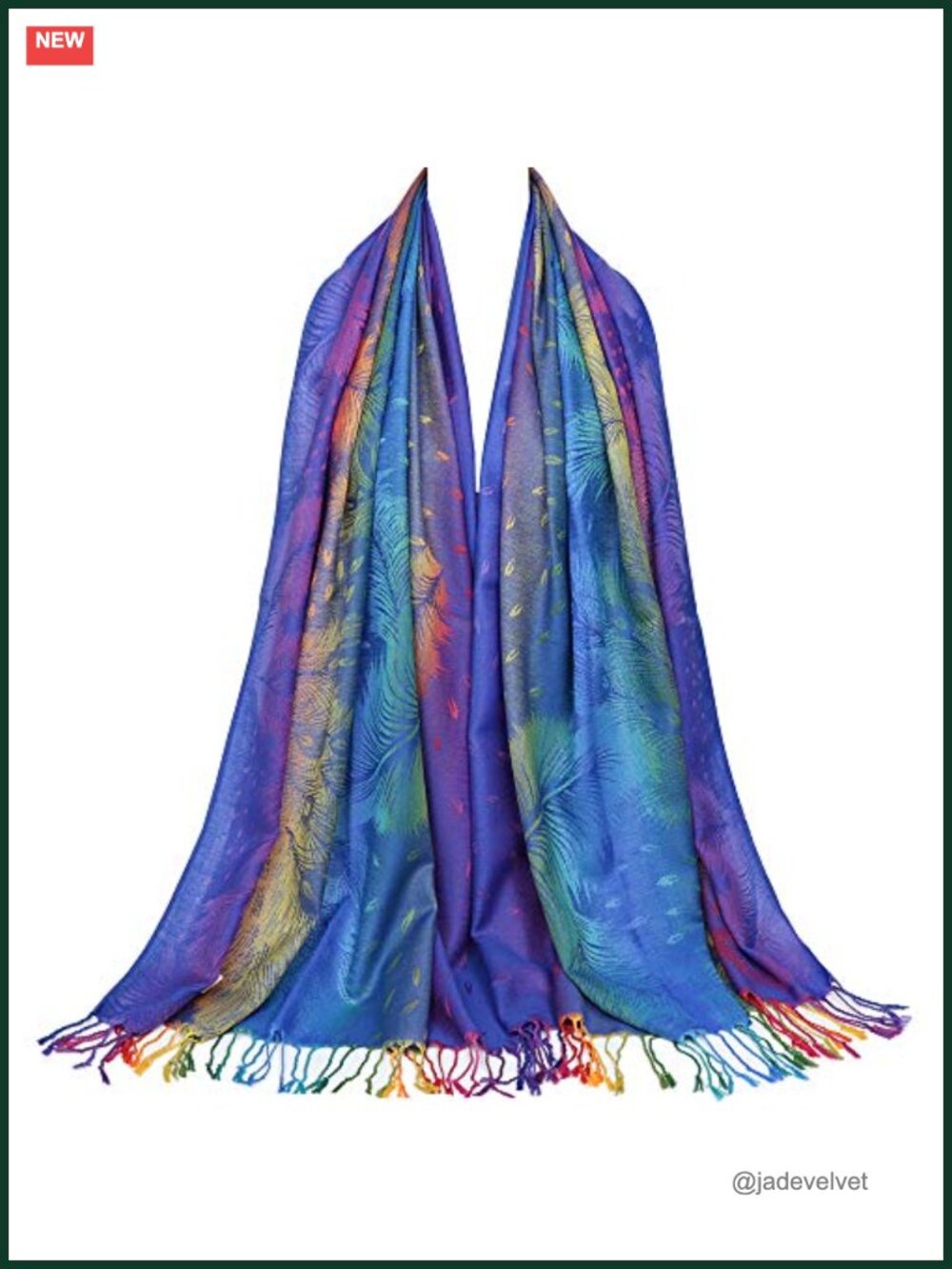 Jacquard Cotton Pashmina Shawl Wrap with Tassels for Weddings & Evenings